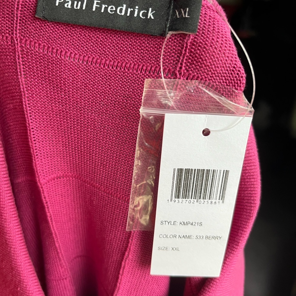 Paul Fredrick Men’s Polo - XXL in shade Berry
